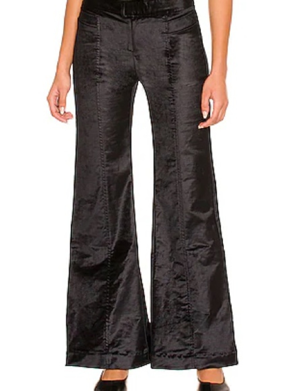 Free People Velvet Flare Pants – Black | Size 6 | NWT